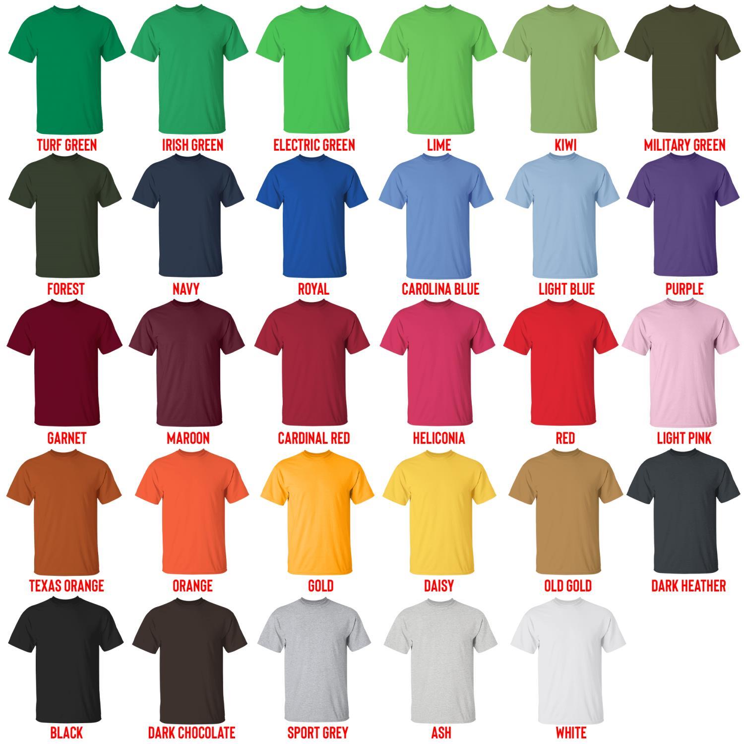 t shirt color chart - Arcane Shop