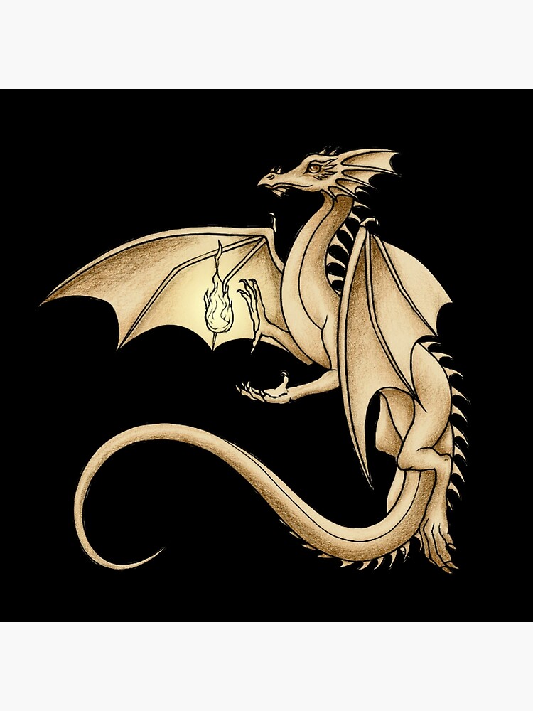 Arcane Golden Dragon Throw Pillow - Image 2