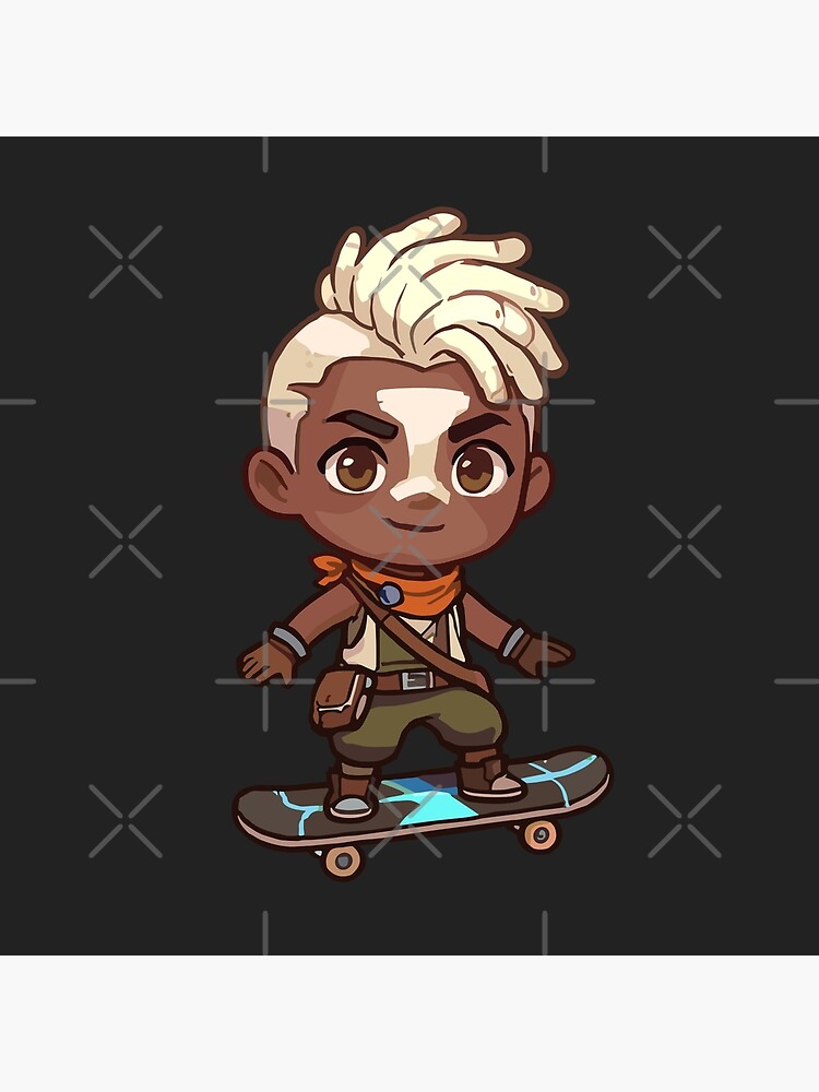 Arcane Ekko On Skateboard Throw Pillow - Image 2