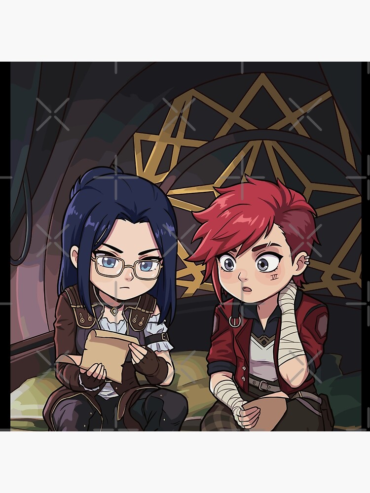 Behind The Scenes Vi And Caitlyn Chibi Arcane Throw Pillow - Image 2