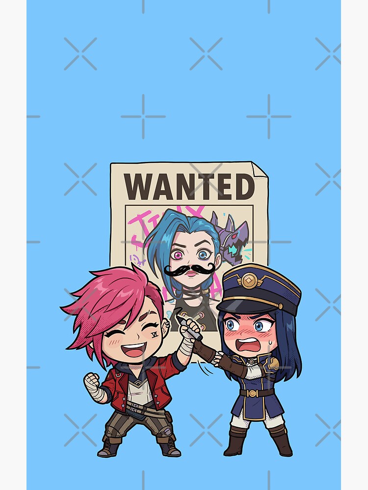 Arcane Vi And Caitlyn Wanted Jinx Funny Arcane Fanart Shower Curtain - Image 2