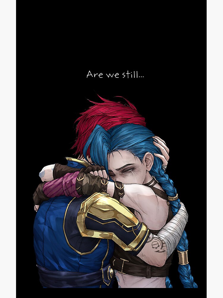 Jinx And Vi Hug Together Shower Curtain - Image 2