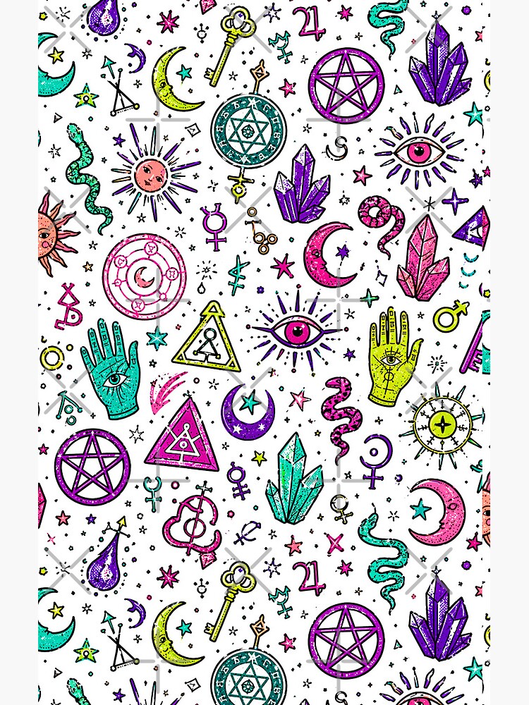 Arcane Colorful Icon Shower Curtain - Image 2