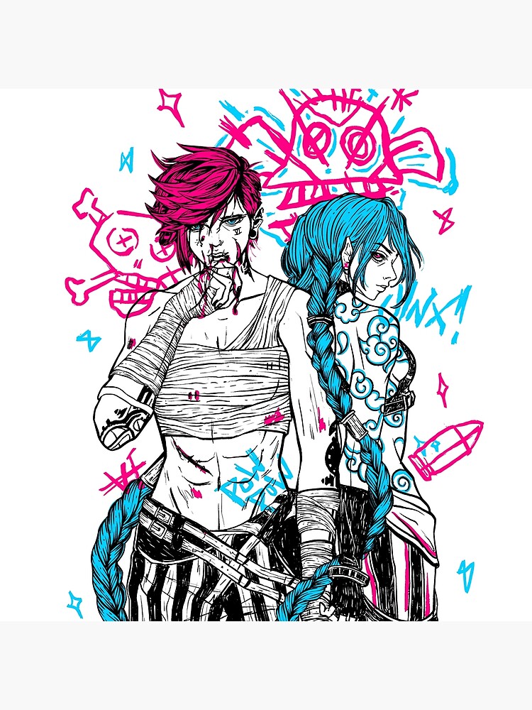 Jinx Vi Arcane Graphic Style Tapestry - Image 2