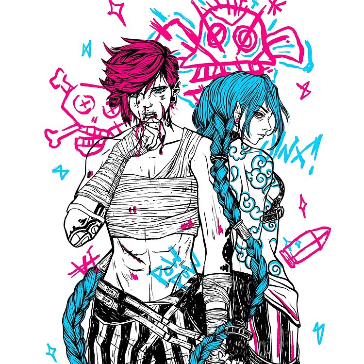 Jinx Vi Arcane Graphic Style Tote Bag - Image 2