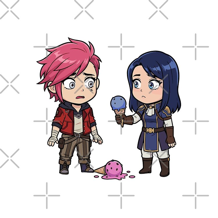 Sweet Chibi Vi And Caitlyn Arcane Ice Cream Moment Tee Tote Bag - Image 2