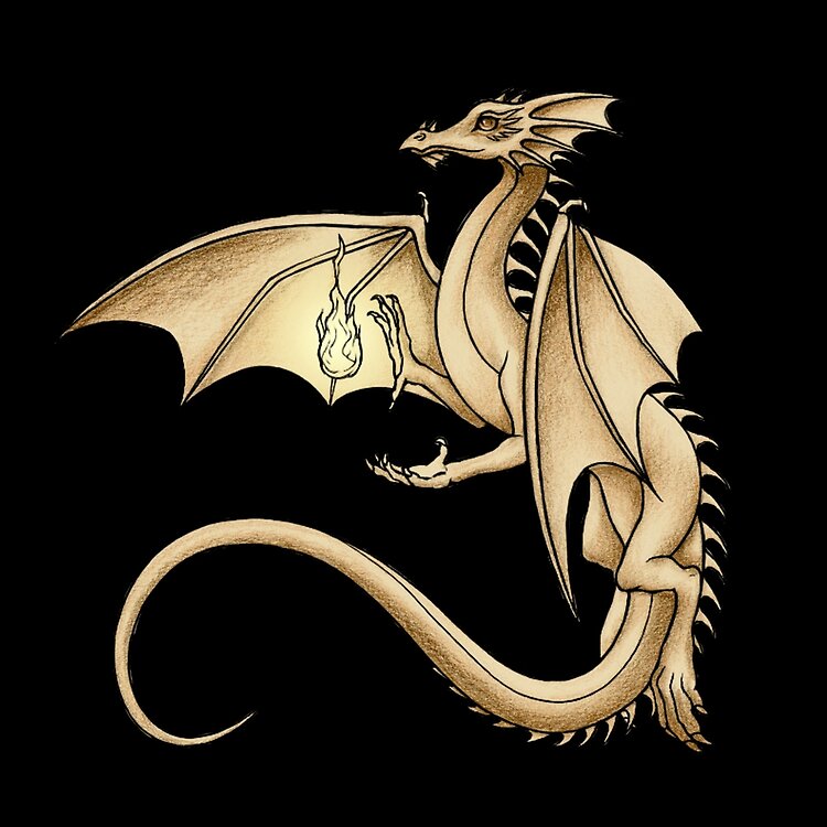 Arcane Golden Dragon Tote Bag - Image 2