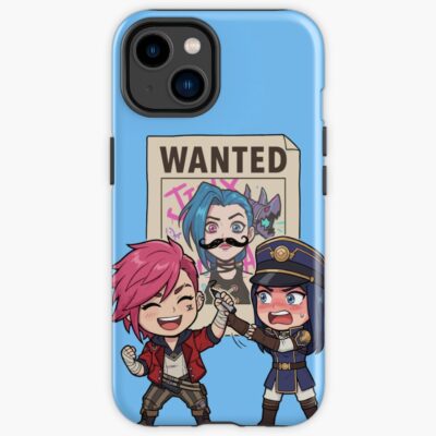 Arcane Vi And Caitlyn Wanted Jinx Funny Arcane Fanart Iphone Case