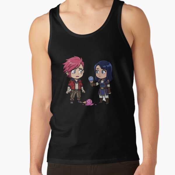 Sweet Chibi Vi And Caitlyn Arcane Ice Cream Moment Tee Tank Top - Image 2