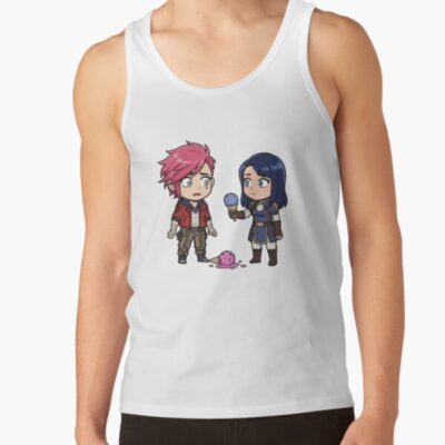 Sweet Chibi Vi And Caitlyn Arcane Ice Cream Moment Tee Tank Top