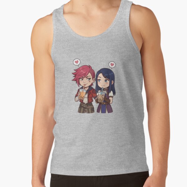 Cute Vi And Caitlyn From Arcane Boba Date Tee Tank Top - Image 3