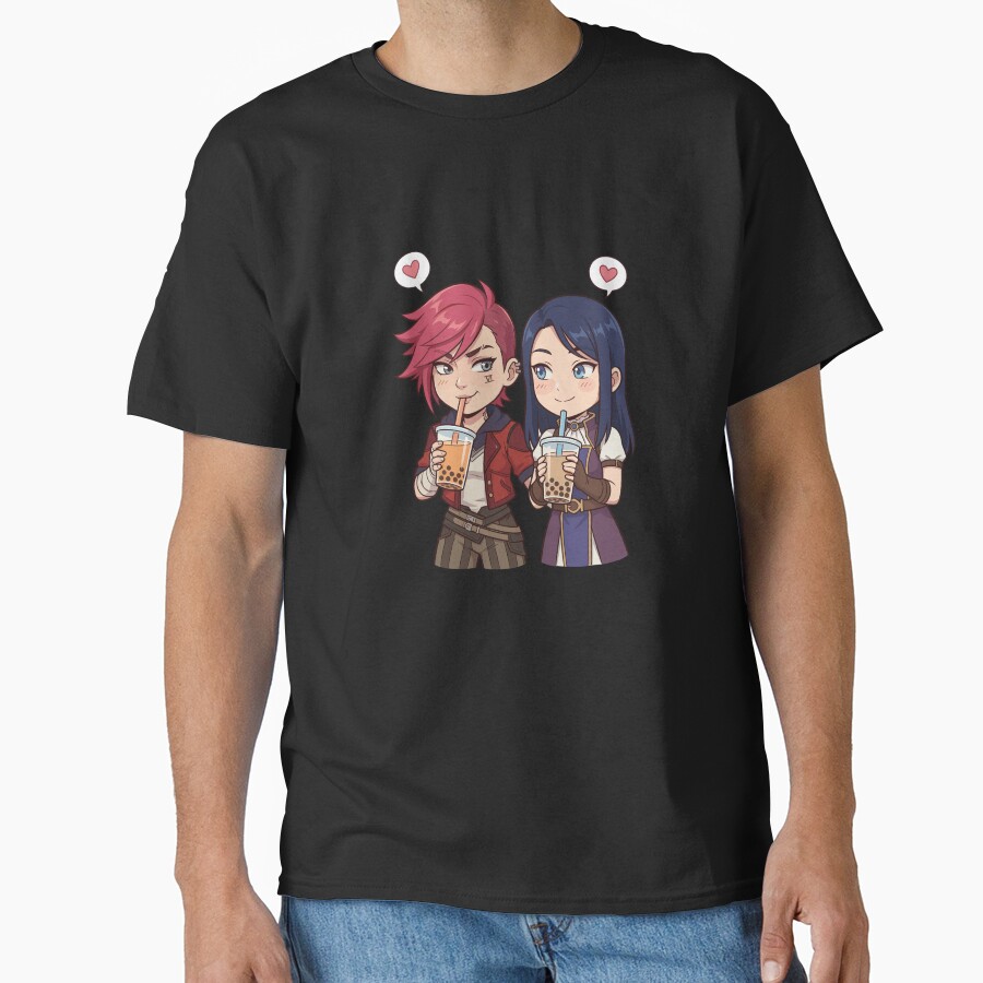 Cute Vi And Caitlyn From Arcane Boba Date Tee T-shirt