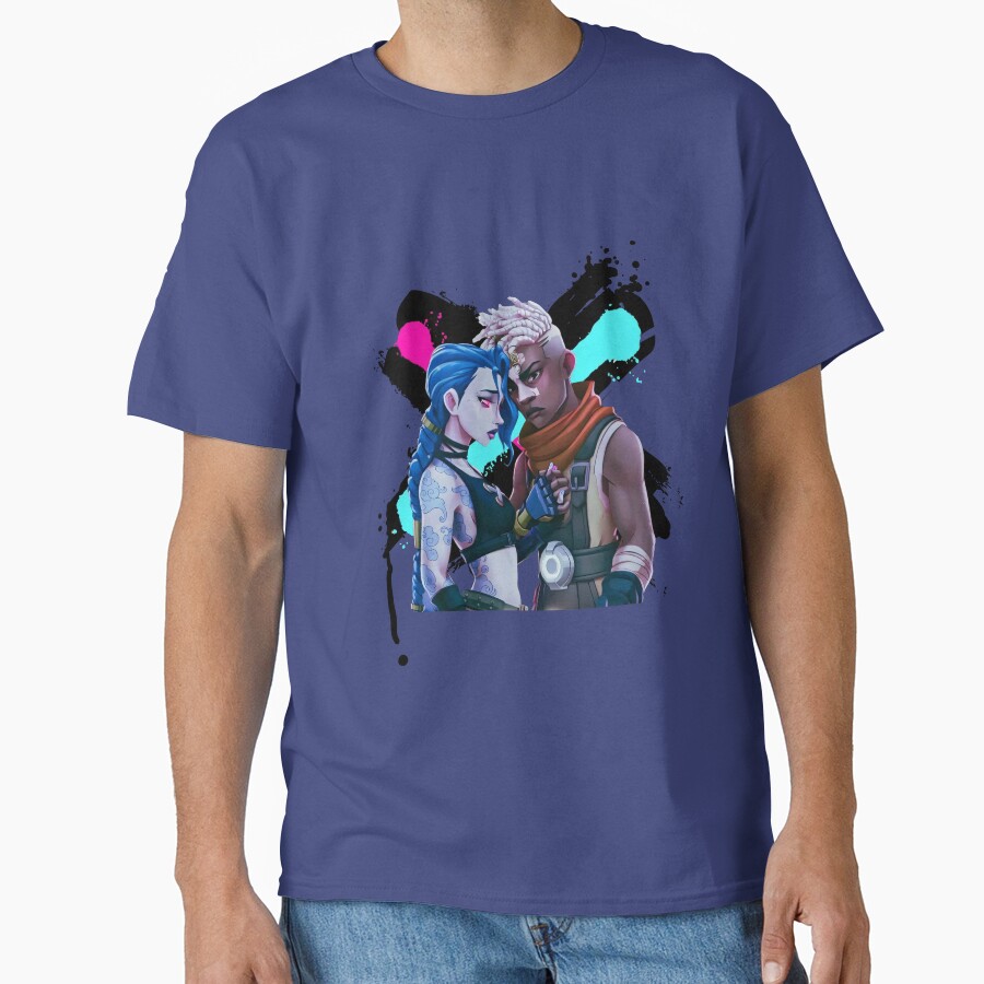 Jinx Ekko Arcane Movies Riot League Of Legends T-shirt - Image 4