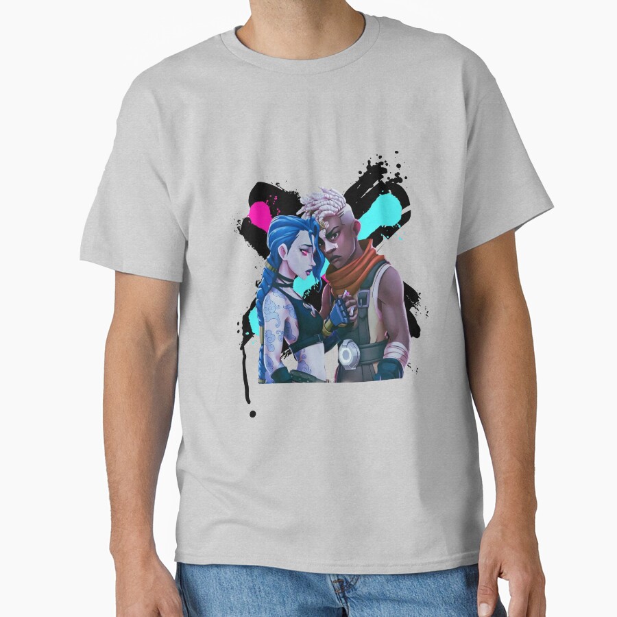 Jinx Ekko Arcane Movies Riot League Of Legends T-shirt - Image 3