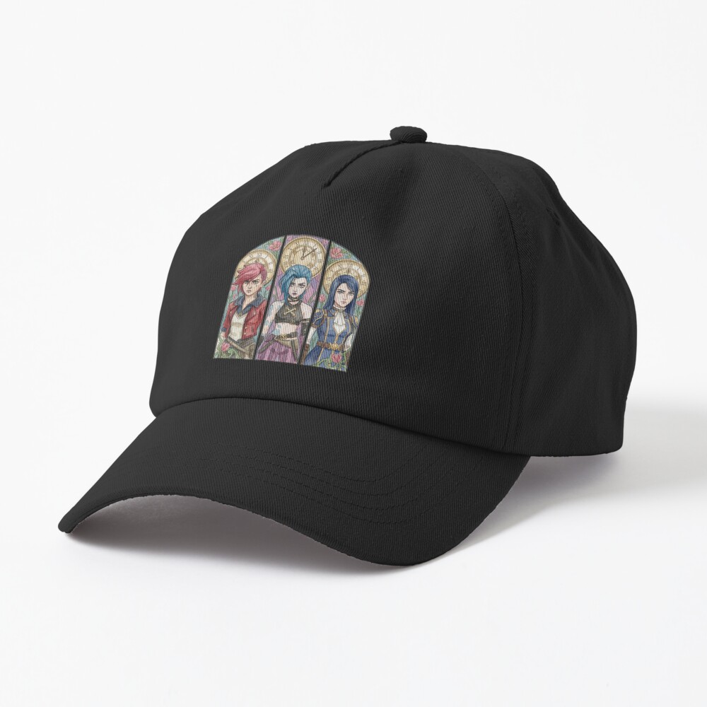 Arcane Watercolor Drawing Vi Jinx And Caitlyn Stained Glass Art Hat