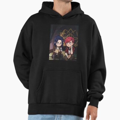 Behind The Scenes Vi And Caitlyn Chibi Arcane Hoodie