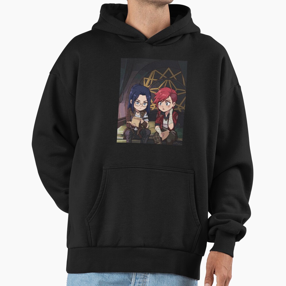 Behind The Scenes Vi And Caitlyn Chibi Arcane Hoodie