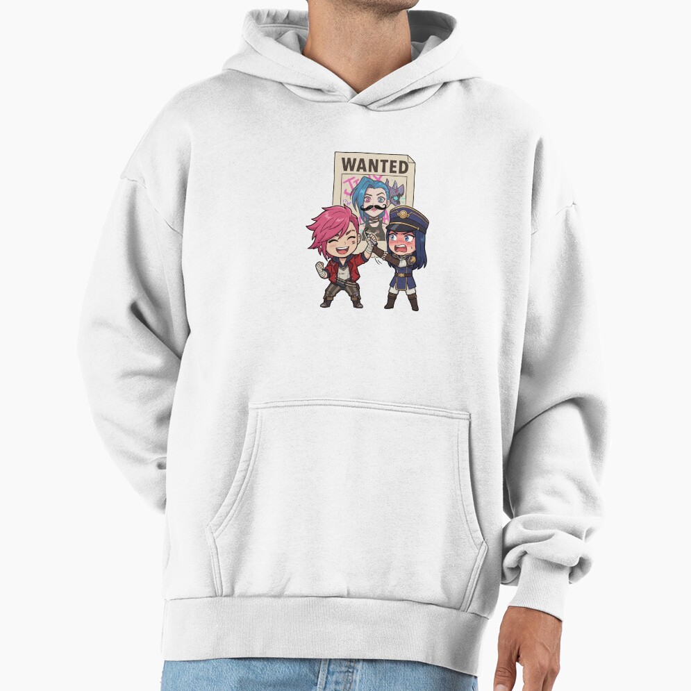 Arcane Vi And Caitlyn Wanted Jinx Poster Funny Arcane Fanart Hoodie