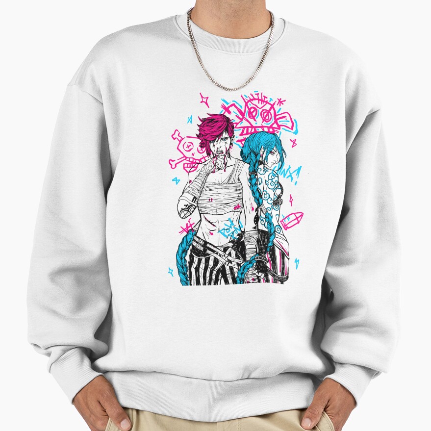 Jinx Vi Arcane Graphic Style Sweatshirt - Image 2