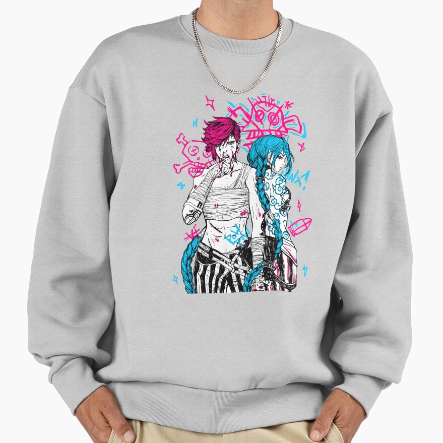 Jinx Vi Arcane Graphic Style Sweatshirt - Image 4