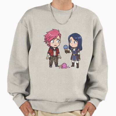 Sweet Chibi Vi And Caitlyn Arcane Ice Cream Moment Tee Sweatshirt