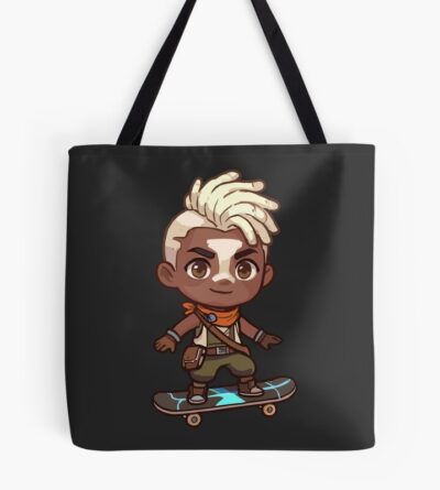 Arcane Ekko On Skateboard Tote Bag