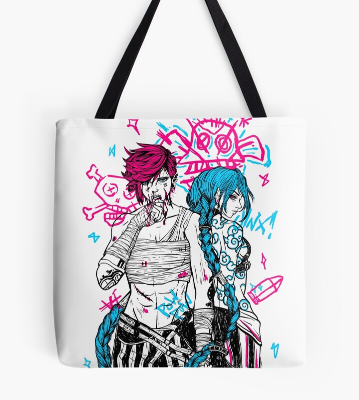 Jinx Vi Arcane Graphic Style Tote Bag