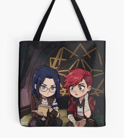 Behind The Scenes Vi And Caitlyn Chibi Arcane Tote Bag