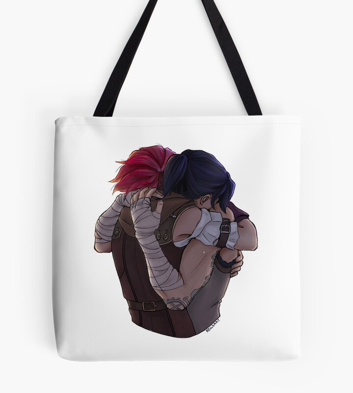 Jinx And V Hug Together Tote Bag