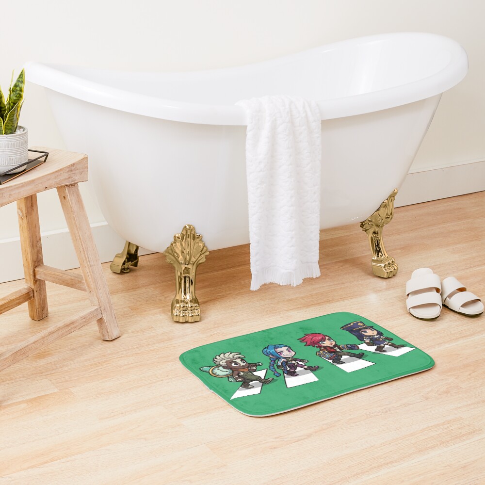 Arcane Chibi Crossover Abbey Road Style Bath Mat - Image 2