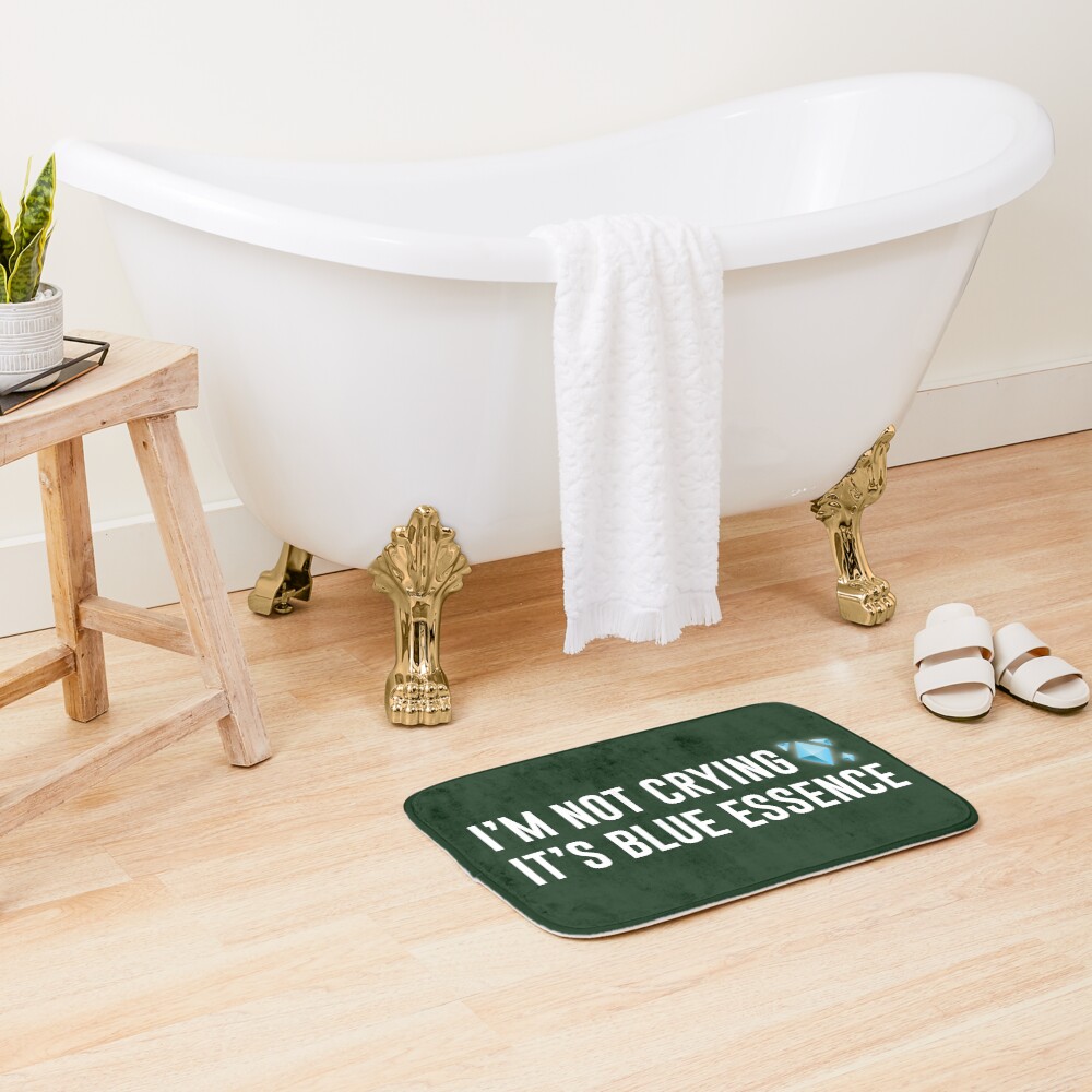I M Not Crying It S Blue Essence Dark Green Bg Bath Mat - Image 2
