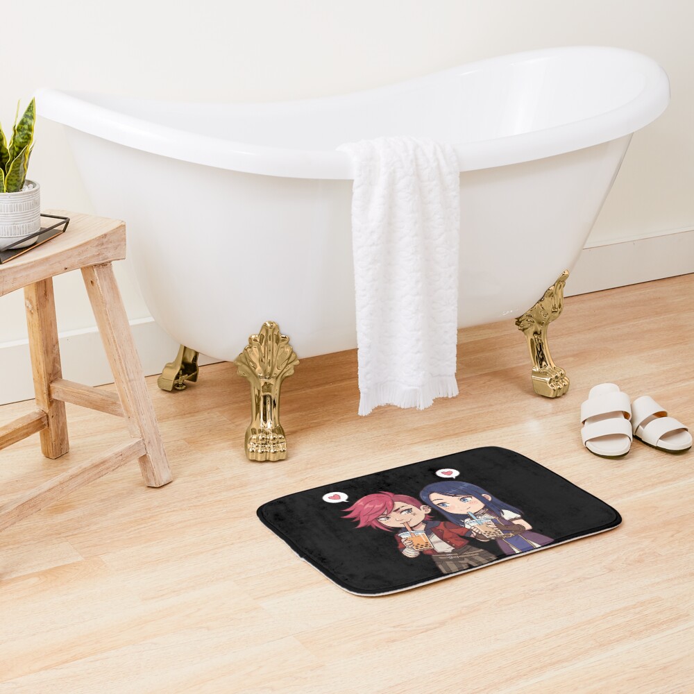 Cute Vi And Caitlyn From Arcane Boba Date Tee Bath Mat - Image 2