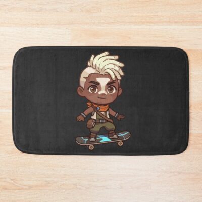 Arcane Ekko On Skateboard Bath Mat