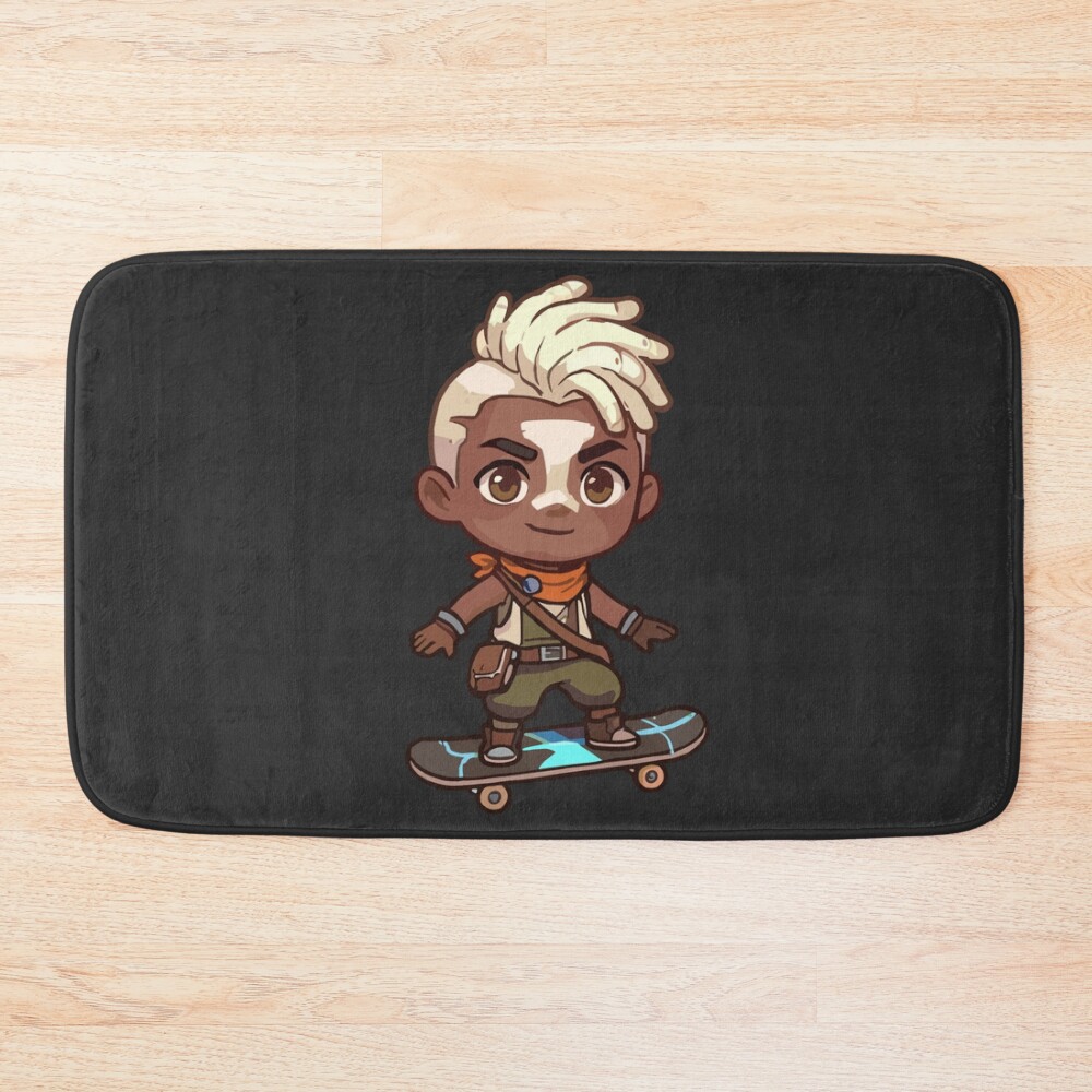 Arcane Ekko On Skateboard Bath Mat