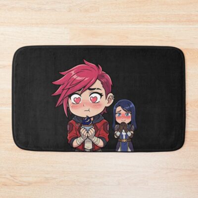 Arcane Vi And Caitlyn Love Scene Cute Cupcake Moment Bath Mat