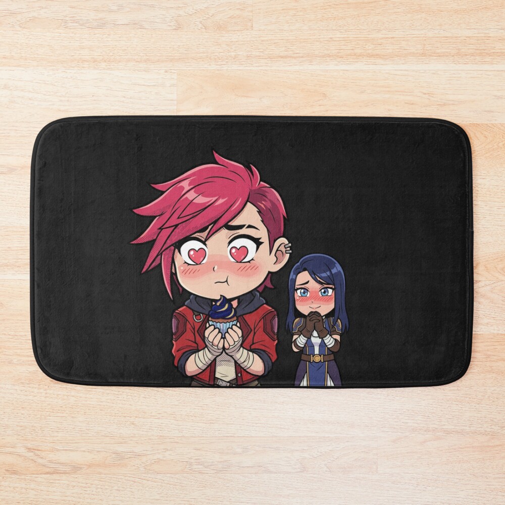 Arcane Vi And Caitlyn Love Scene Cute Cupcake Moment Bath Mat