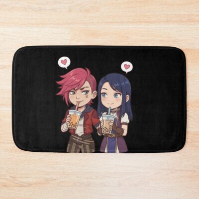 Cute Vi And Caitlyn From Arcane Boba Date Tee Bath Mat