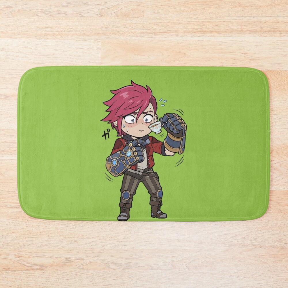 Arcane Vi Struggling With Tea Gauntlet Humor Bath Mat