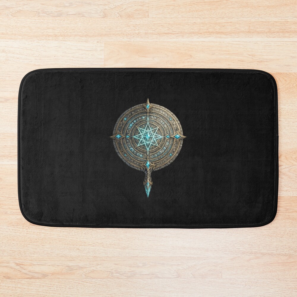 Ancient Arcane Compass Star Relic Bath Mat