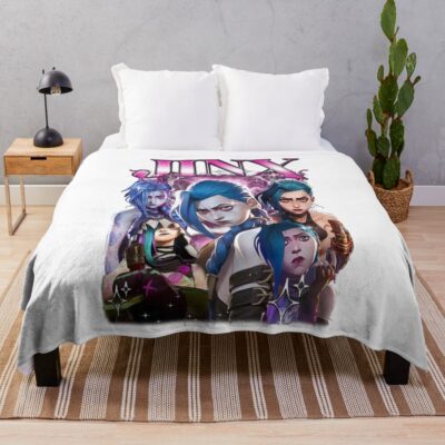 Jinx Arcane Profile Throw Blanket