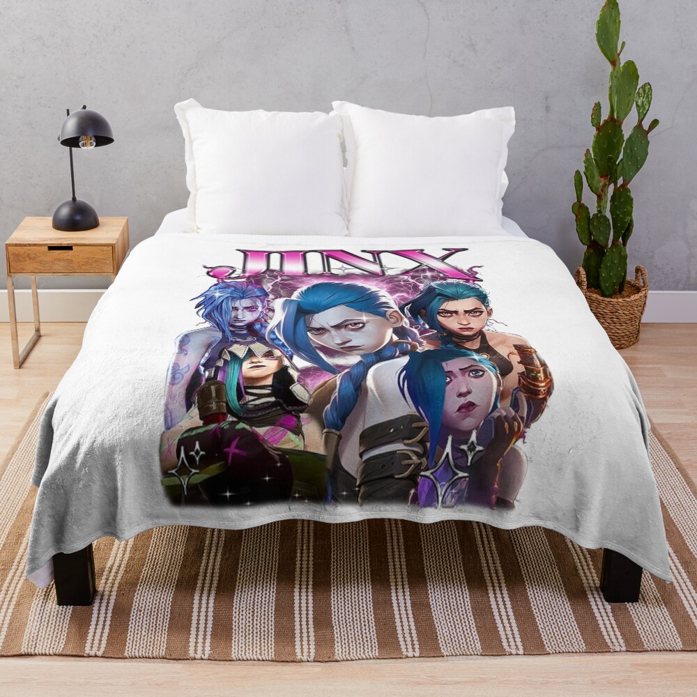 Jinx Arcane Profile Throw Blanket