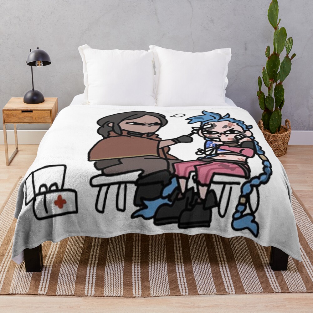 Sevika And Jinx Chibi Throw Blanket