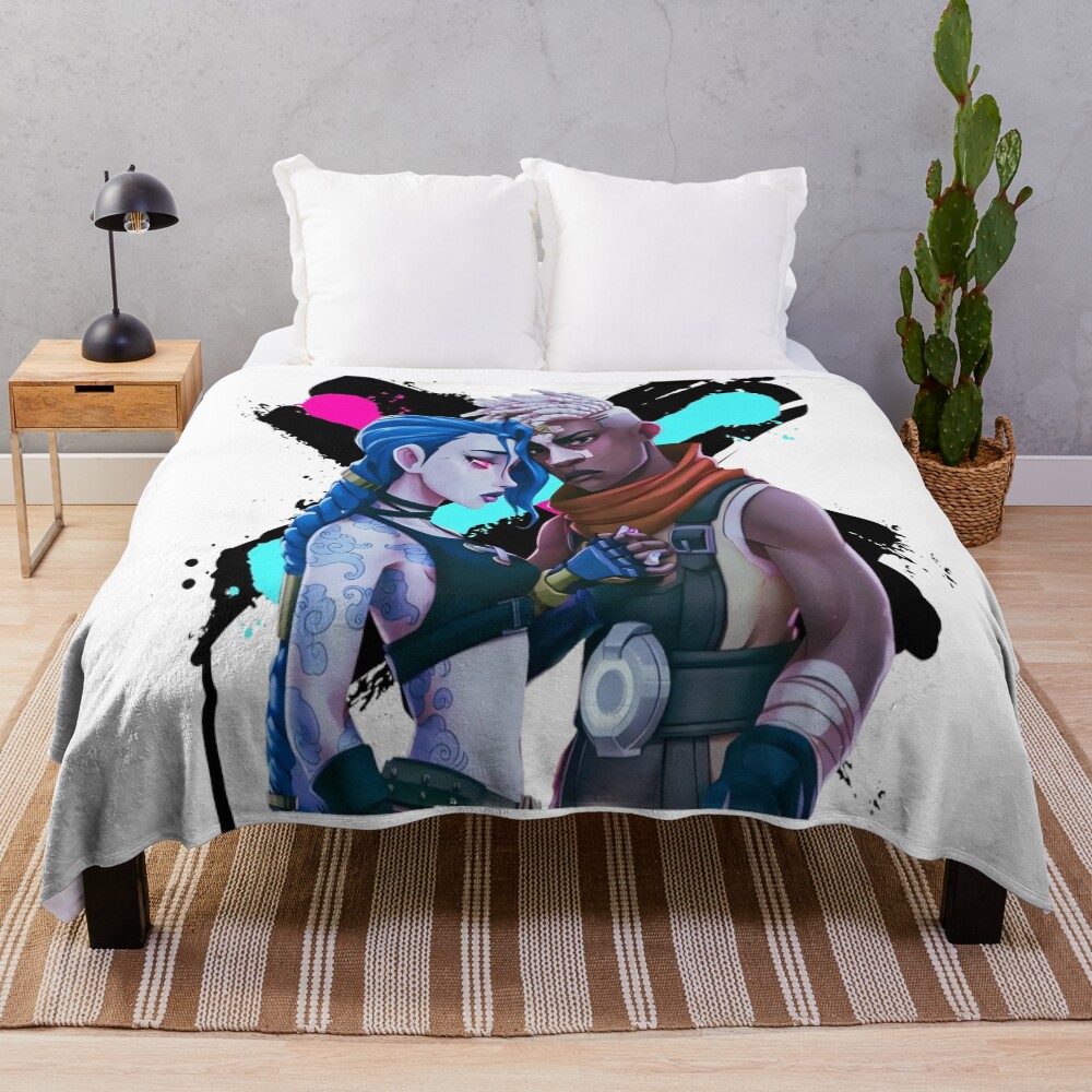 Jinx Ekko Arcane Movies Riot League Of Legends Throw Blanket