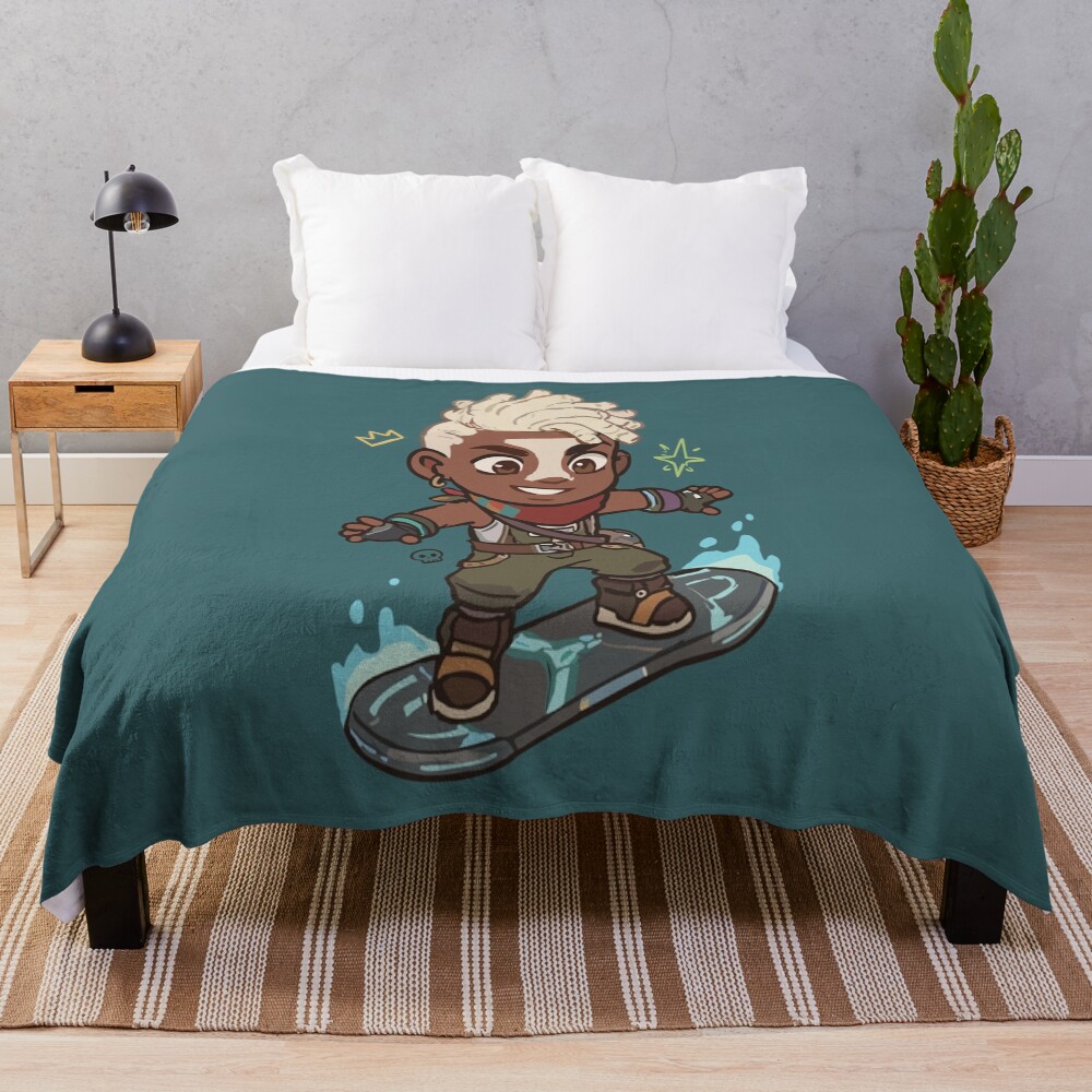 Arcane Ekko Hoverboard Ride Throw Blanket
