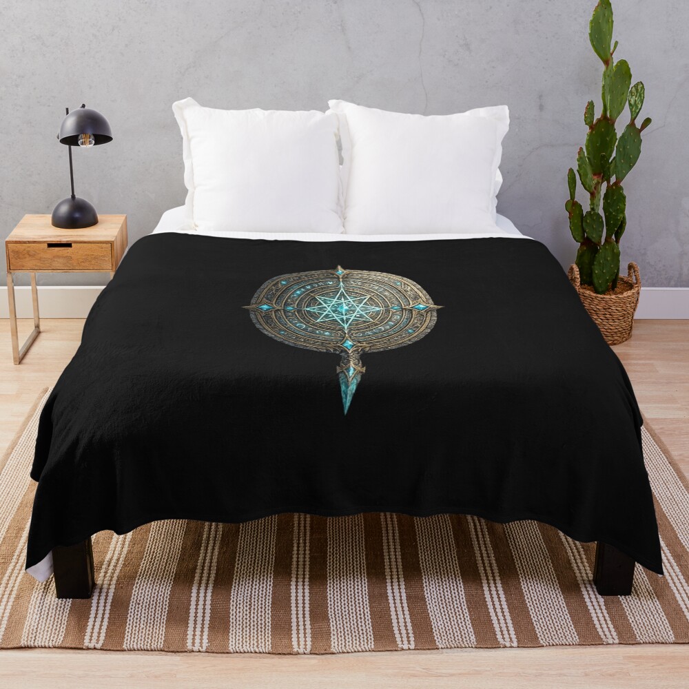 Ancient Arcane Compass Star Relic Throw Blanket