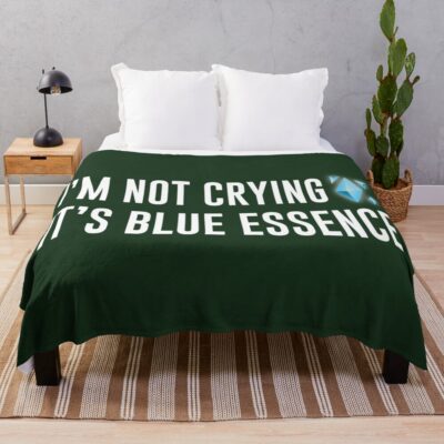 I M Not Crying It S Blue Essence Dark Green Bg Throw Blanket