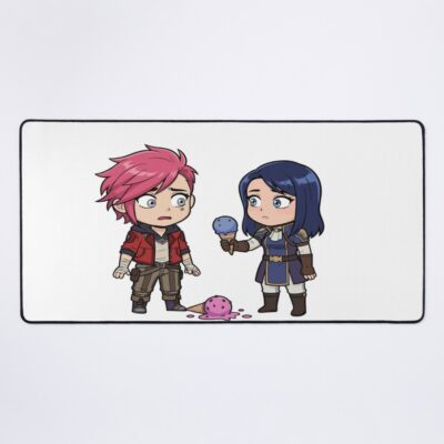 Sweet Chibi Vi And Caitlyn Arcane Ice Cream Moment Tee Mouse Pad