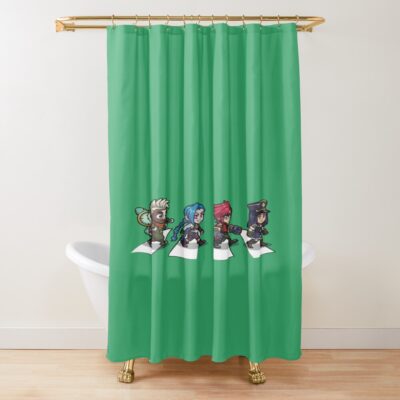Arcane Chibi Crossover Abbey Road Style Shower Curtain