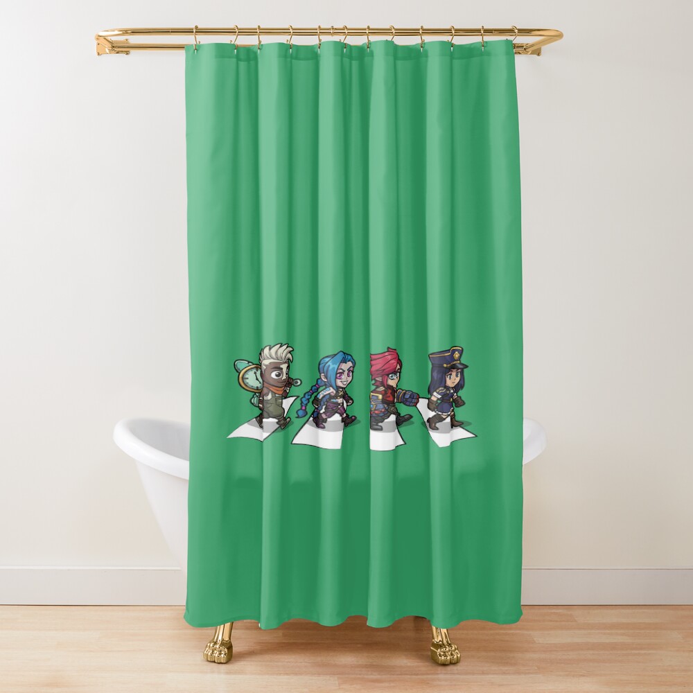 Arcane Chibi Crossover Abbey Road Style Shower Curtain