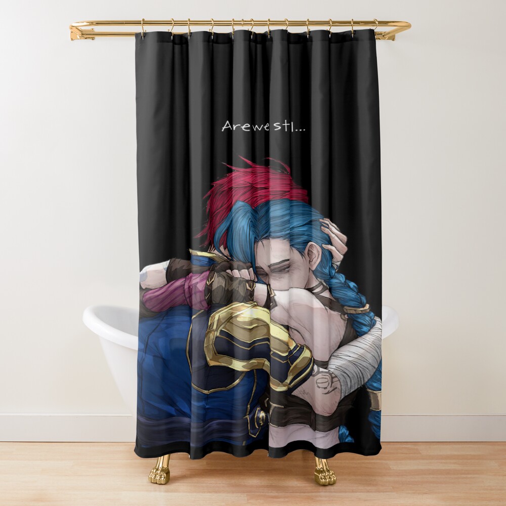 Jinx And Vi Hug Together Shower Curtain